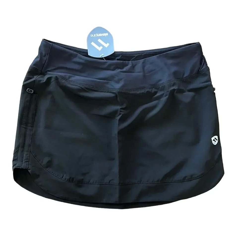 Eleven Pine Women’s Athletic Kickitup Skirt Black Size Large NWT